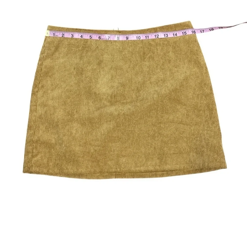 Honey Punch Tan Corduroy Mini Skirt Size L | Lined | Retro 90s Y2K Style